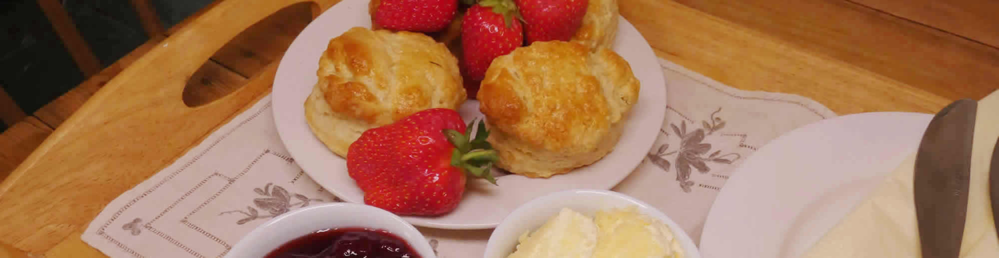 Relax over a traditional Devon cream tea on arrival at our holiday cottages