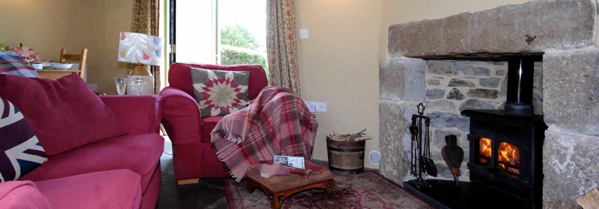 Monkstone Cottage double ensuite bedroom with views over Dartmoor