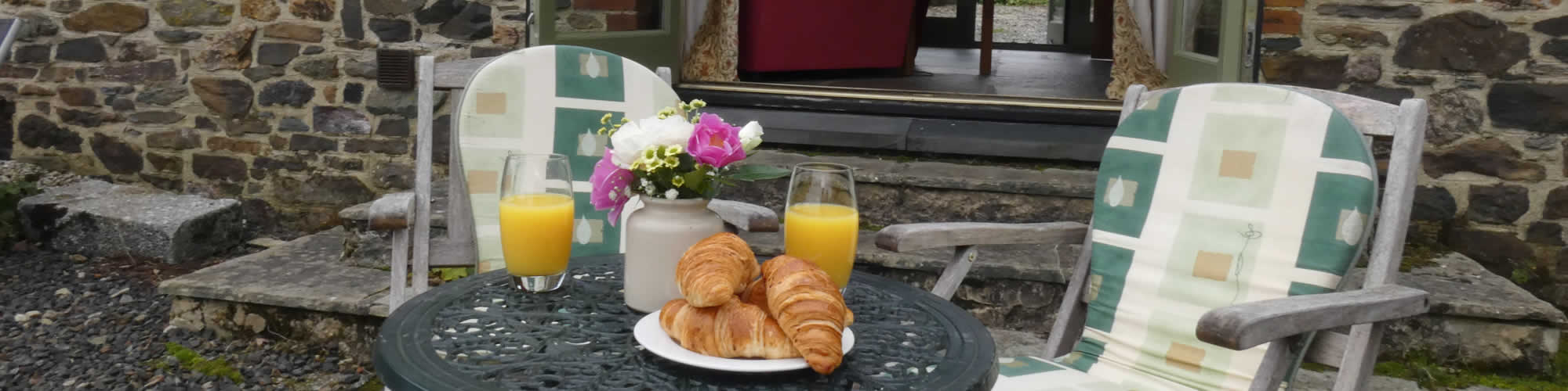 Relax over breakfast in Honeysuckle Cottage enjoying views over Dartmoor