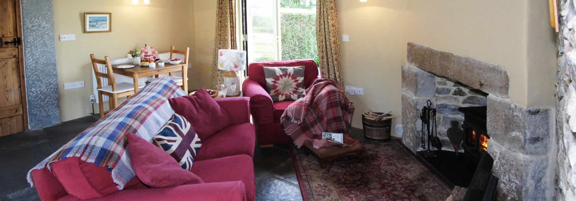 The comfortable lounge in Monkstone Cottage